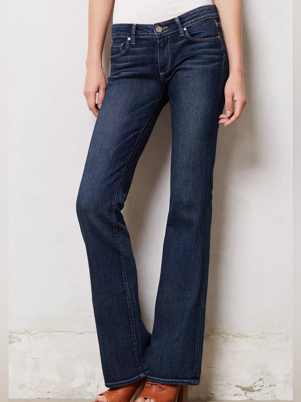 PAIGE Denim Dark Indigo Petite Bootcut Jeans